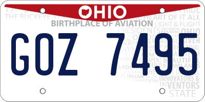OH license plate GOZ7495