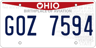 OH license plate GOZ7594