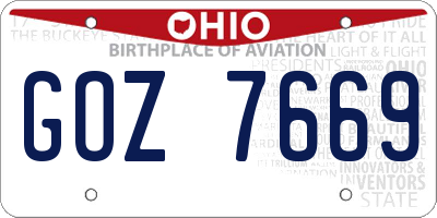 OH license plate GOZ7669