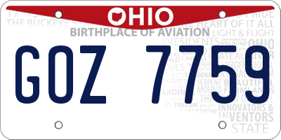 OH license plate GOZ7759