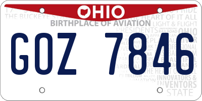 OH license plate GOZ7846