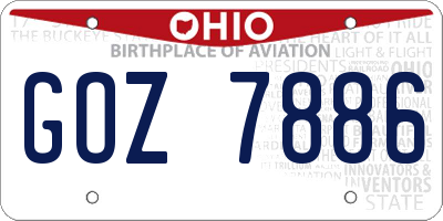 OH license plate GOZ7886