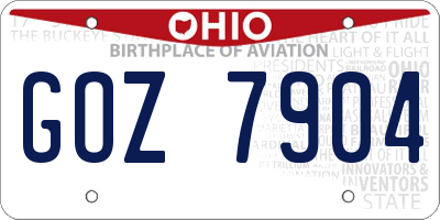 OH license plate GOZ7904
