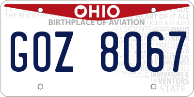 OH license plate GOZ8067
