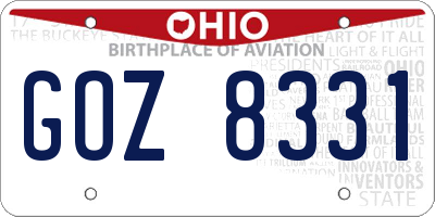OH license plate GOZ8331