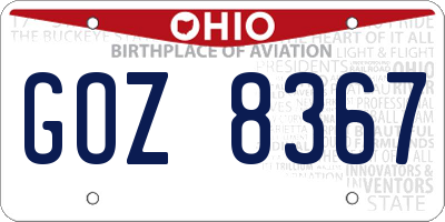OH license plate GOZ8367