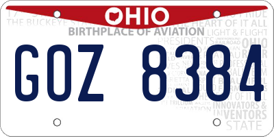 OH license plate GOZ8384