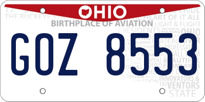 OH license plate GOZ8553