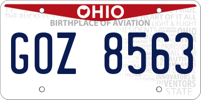 OH license plate GOZ8563