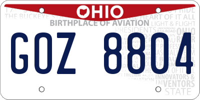 OH license plate GOZ8804