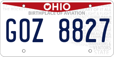 OH license plate GOZ8827
