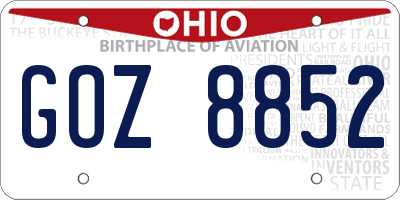 OH license plate GOZ8852