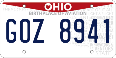 OH license plate GOZ8941