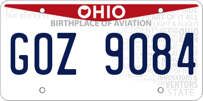 OH license plate GOZ9084