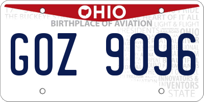 OH license plate GOZ9096