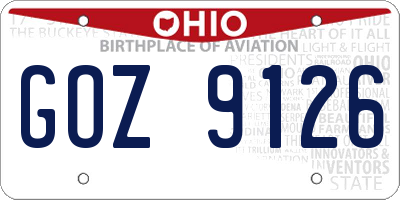 OH license plate GOZ9126