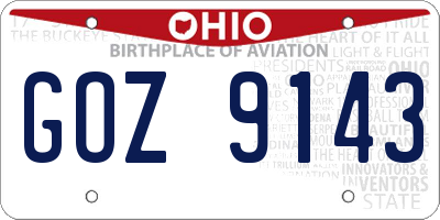 OH license plate GOZ9143