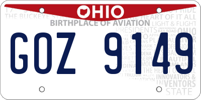 OH license plate GOZ9149