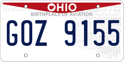 OH license plate GOZ9155