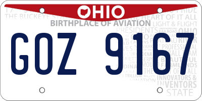 OH license plate GOZ9167