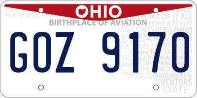 OH license plate GOZ9170