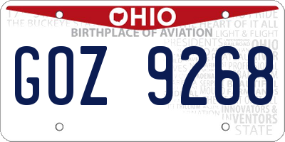 OH license plate GOZ9268