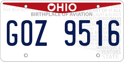 OH license plate GOZ9516