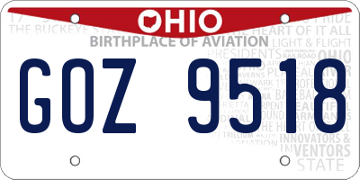 OH license plate GOZ9518