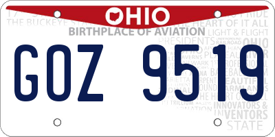 OH license plate GOZ9519