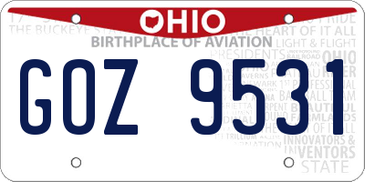 OH license plate GOZ9531