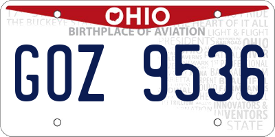 OH license plate GOZ9536