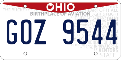 OH license plate GOZ9544