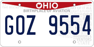 OH license plate GOZ9554