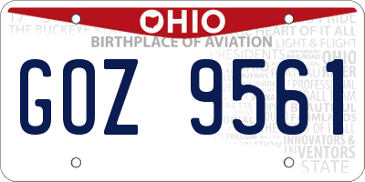 OH license plate GOZ9561