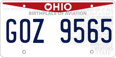 OH license plate GOZ9565