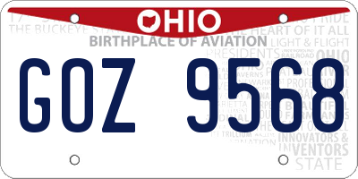 OH license plate GOZ9568