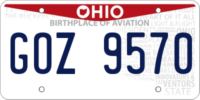 OH license plate GOZ9570