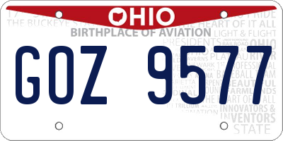 OH license plate GOZ9577