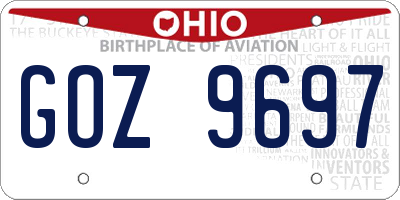 OH license plate GOZ9697