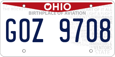 OH license plate GOZ9708