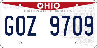 OH license plate GOZ9709
