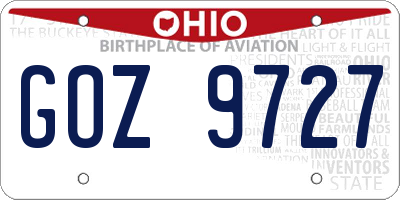 OH license plate GOZ9727