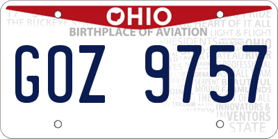 OH license plate GOZ9757