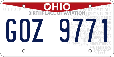 OH license plate GOZ9771