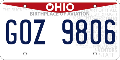 OH license plate GOZ9806