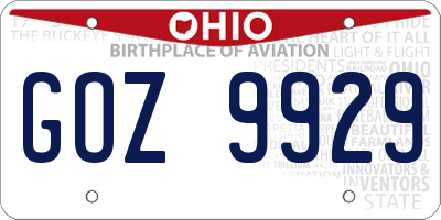 OH license plate GOZ9929