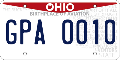 OH license plate GPA0010