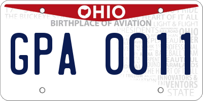 OH license plate GPA0011