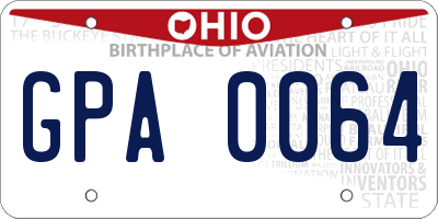 OH license plate GPA0064