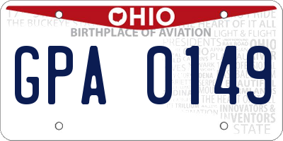 OH license plate GPA0149